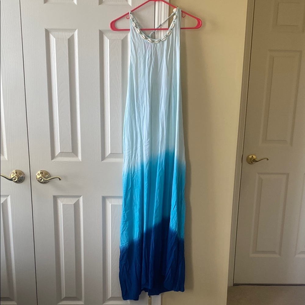 Lilly Pulitzer Blue Ombre Maxi Dress with Seashells